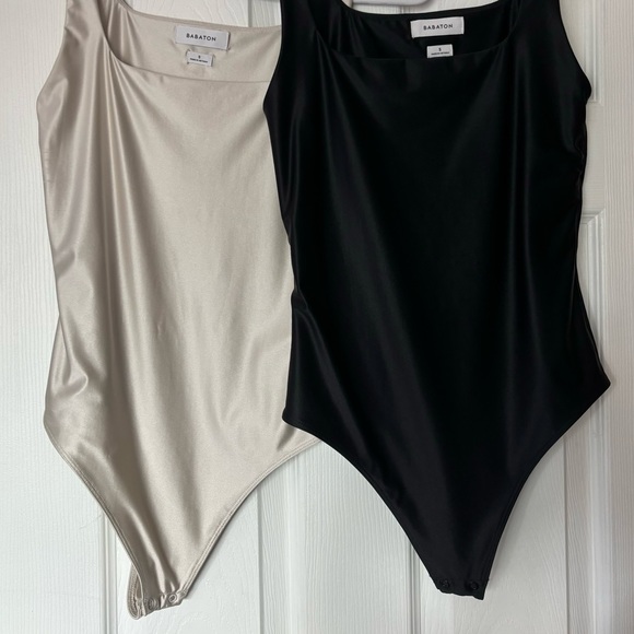 2 Babaton satinette square neck bodysuits - Picture 2 of 3